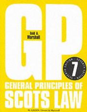 Front cover of General principles of Scots law by Enid A. Marshall