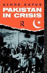 Front cover of Pakistan in crisis by Ashok Kapur