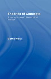 Front cover of Theories of concepts by Morris Weitz