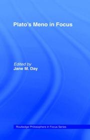 Cover of Plato's Meno in focus by Jane M. Day