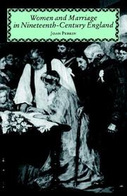 Front cover of Women and marriage in nineteenth-century England by Joan Perkin