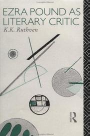 Cover of Ezra Pound as literary critic by K. K. Ruthven