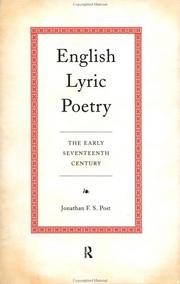 Front cover of English lyric poetry by Jonathan F. S. Post