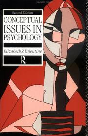 Cover of Conceptual issues in Psychology by Elizabeth R. Valentine