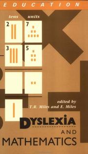 Cover of Dyslexia and mathematics by Miles, T. R.