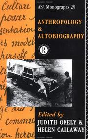 Front cover of Anthropology and autobiography by Judith Okely