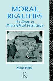 Cover of Moral realities by Mark de Bretton Platts