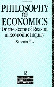 Front cover of Philosophy of economics by Subroto Roy