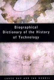 Front cover of Biographical dictionary of the history of technology by Lance Day