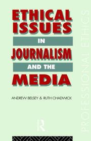 Front cover of Ethical issues in journalism and the media by Andrew Belsey