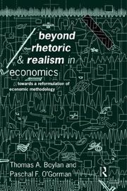 Front cover of Beyond rhetoric and realism in economics by Thomas A. Boylan