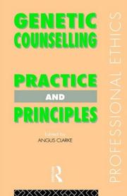 Cover of Genetic counselling by Angus Clarke