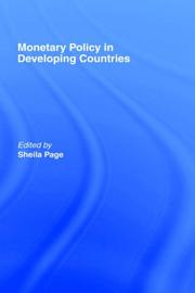 Cover of Monetary policy in developing countries by Sheila Page