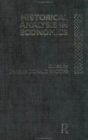 Front cover of Historical Analysis in Economics by Graeme Donald Snooks