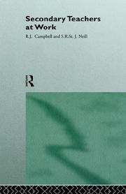 Front cover of Secondary teachers at work by Campbell, R. J.