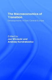 Cover of The Macroeconomics of transition by Jan Winiecki