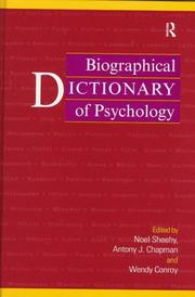 Cover of Biographical dictionary of psychology by Noel Sheehy