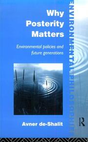 Cover of Why posterity matters by Avner De-Shalit