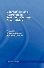 Cover of Segregation and apartheid in twentieth-century South Africa by William Beinart