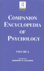 Cover of Companion encyclopedia of psychology by Andrew M. Colman