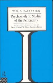 Front cover of Psychoanalytic studies of the personality by W. Ronald D. Fairbairn