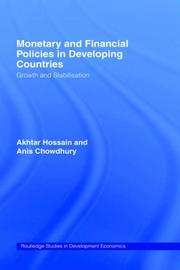 Cover of Monetary and Financial Policies in Developing Countries by Anis Chowdhury