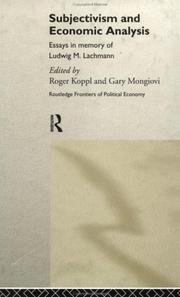 Cover of Subjectivism and economic analysis by Ludwig M. Lachmann