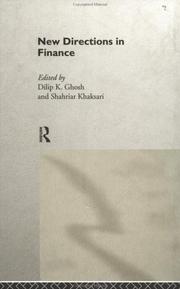 Front cover of New directions in finance by Dilip K. Ghosh
