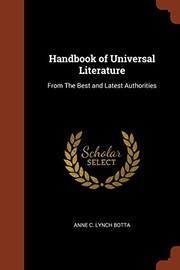Cover of Handbook of Universal Literature by Anne C. Lynch Botta