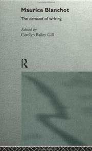 Front cover of Maurice Blanchot by Carolyn Gill