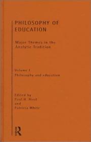 Cover of Philosophy of education by Paul Heywood Hirst