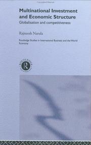 Front cover of Multinational investment and economic structure by Rajneesh Narula