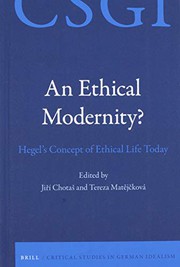 Front cover of An Ethical Modernity? Hegels Concept of Ethical Life Today by Jií Chota