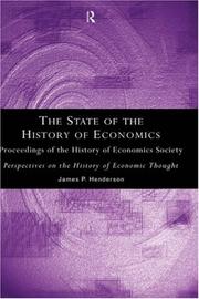 Cover of The State of the History of Economics by J. Henderson