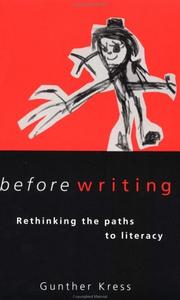 Cover of Before writing by Gunther R. Kress