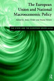 Cover of The European Union and national macroeconomic policy by James Forder