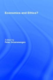 Front cover of Economics and ethics? by Peter Groenewegen