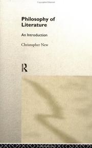 Cover of Philosophy of literature by Christopher New
