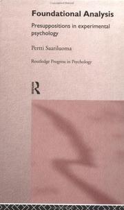 Cover of Foundational analysis by Pertti Saariluoma