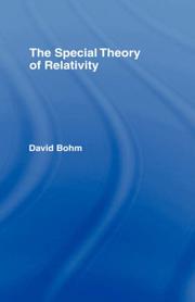 Front cover of The special theory of relativity by David Bohm