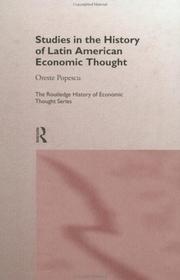 Cover of Studies in the history of Latin American economic thought by Oreste Popescu