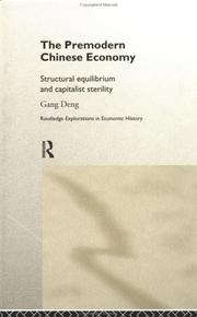 Front cover of The Premodern Chinese Economy by Gang Deng