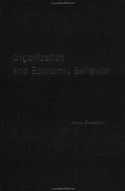 Cover of Organization and Economic Behaviour by Anna Grandori