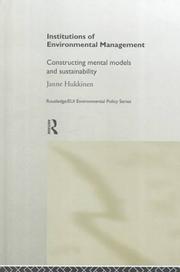Front cover of Institutions in Environmental Management by Janne Hukkinen