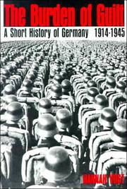 Front cover of The burden of guilt by Hannah Vogt