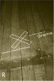 Cover of On the subject of drama by David Hornbrook
