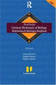 Front cover of German dictionary of biology = Wörterbuch biologie Englisch by Eichhorn