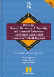 Front cover of Langenscheidt Routledge German dictionary of chemistry and chemical technology = by Alan G. Gross