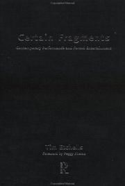 Cover of Certain fragments by Tim Etchells