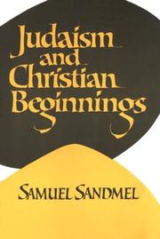 Cover of Judaism and Christian beginnings by Samuel Sandmel